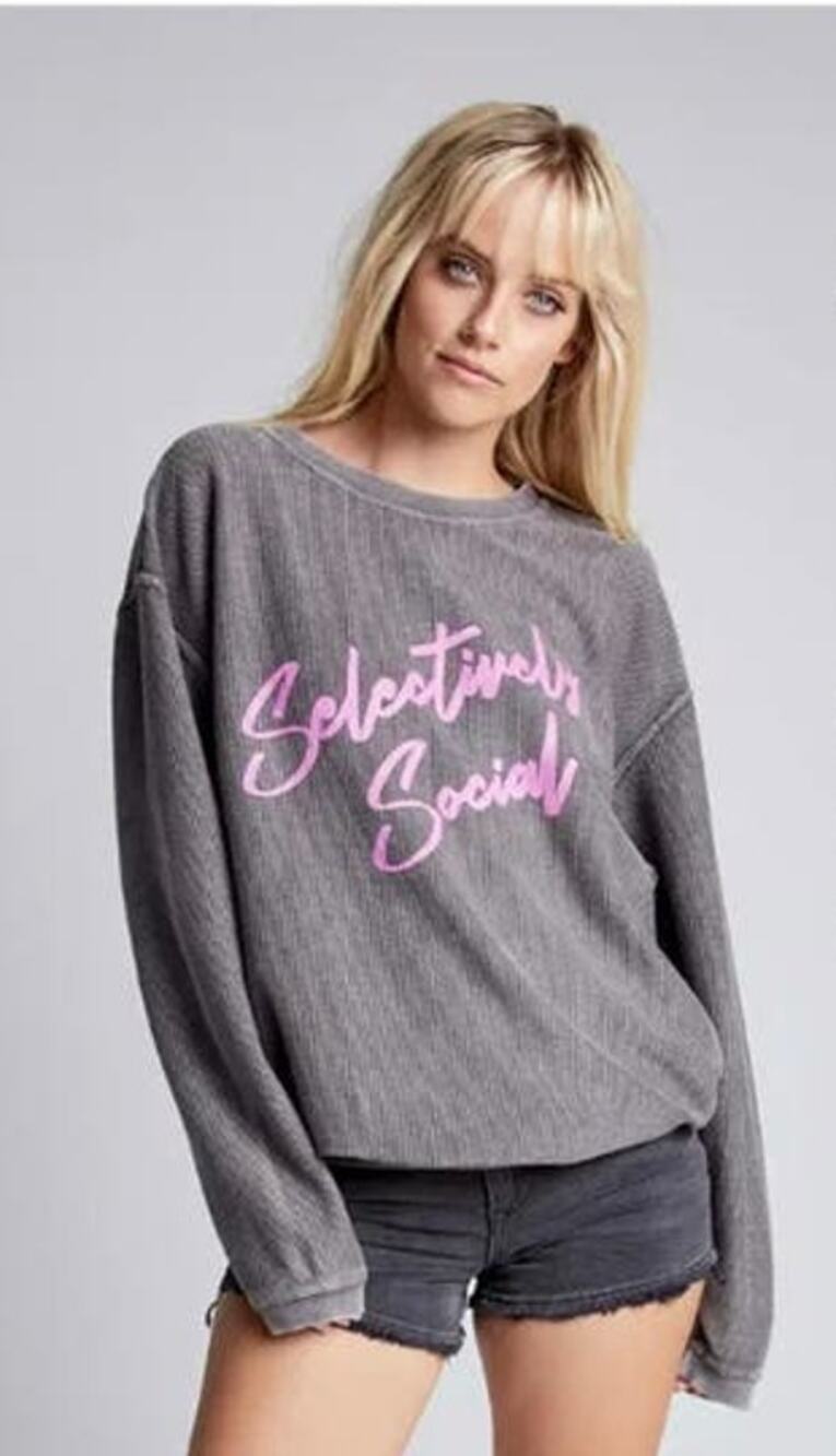 Lulusimon studio Selectively Social unisex Ribbed Sweatshirt Size S